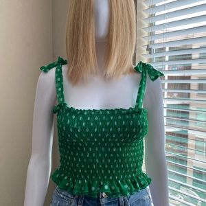 Green polka dot tank top